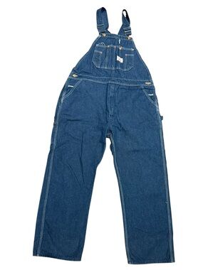 Roundhouse Men's 42 x 30 Classic Dark Blue Denim Overalls